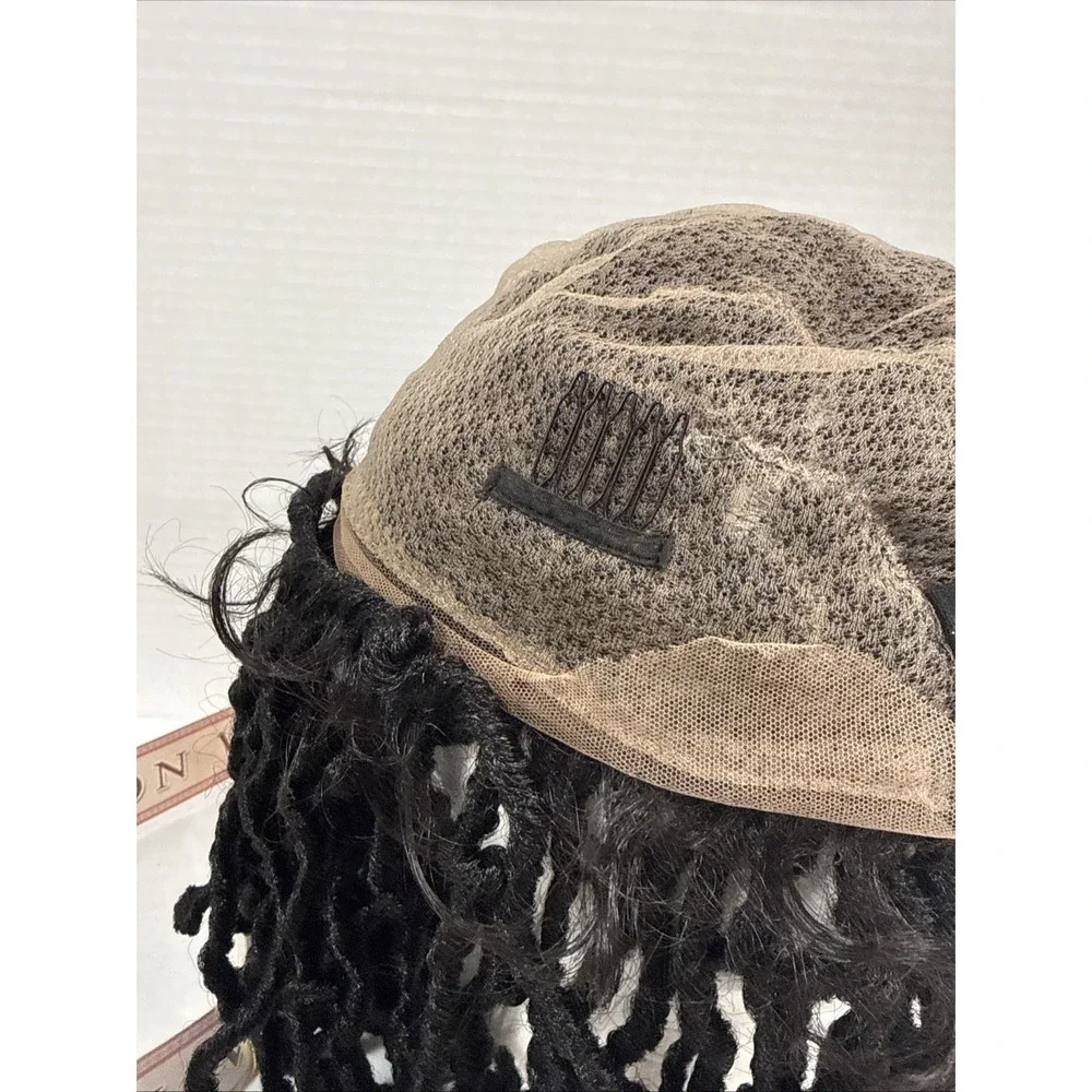 Shoulder Length  Dreadlock Black Kinky Twist Wig With Cap .